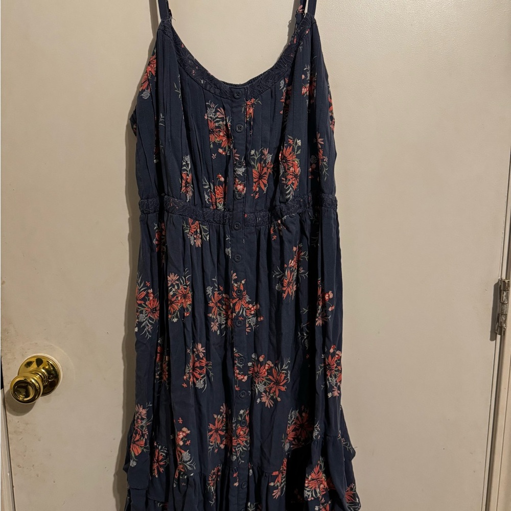 Torrid Blue Maxi Sundress with Spaghetti Straps